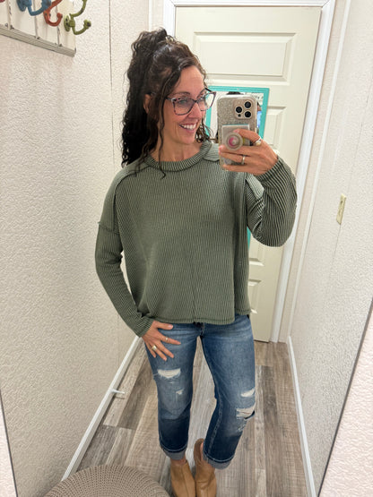 Alyssa Ribbed Long Sleeve Top