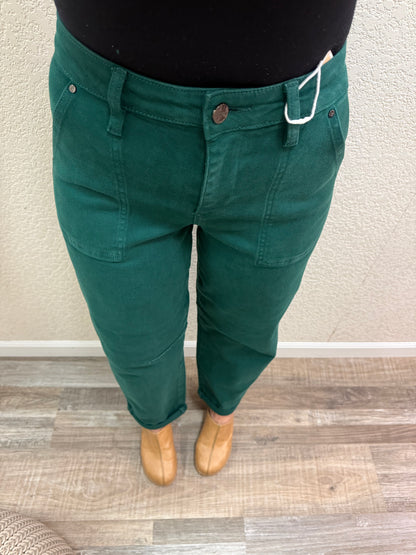 Gwendolyn Green Barrel High Rise Risen Jeans