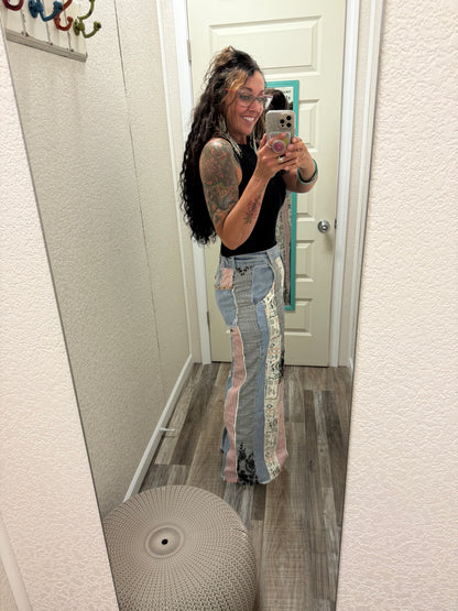 Deena Patchwork Flare Pants