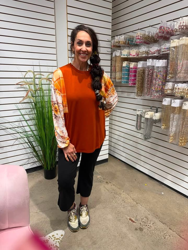 A little Pumpkin Spice Long Sleeve Top