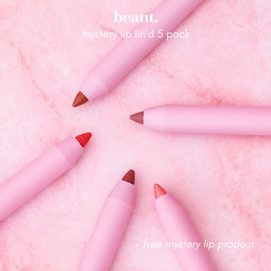 lip lin'd pack of 5 + free mystery lip