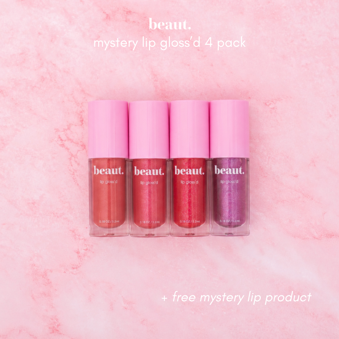 lip gloss'd pack of 4 + free mystery lip
