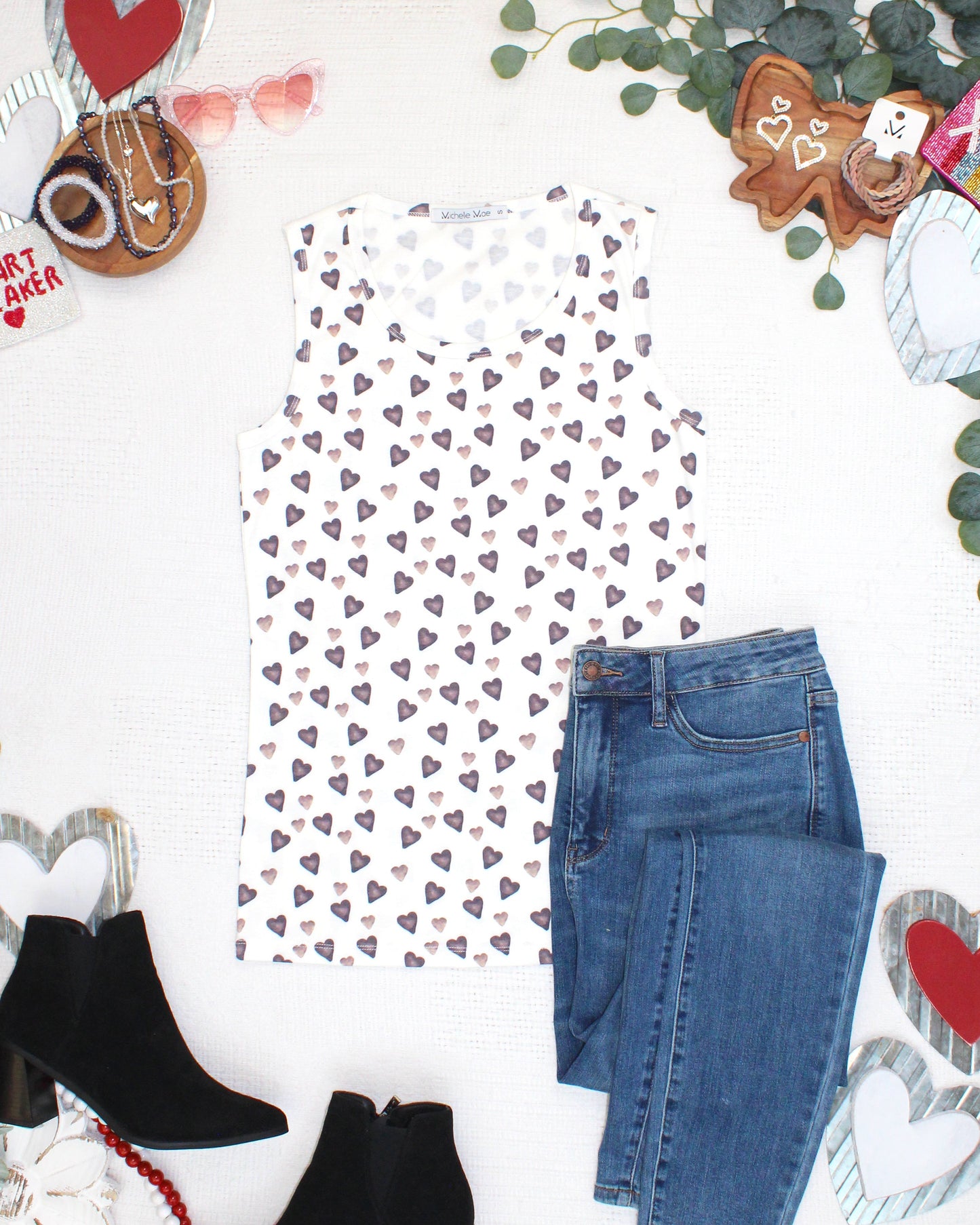 PREBOOK Ava Tank - Monochrome Hearts
