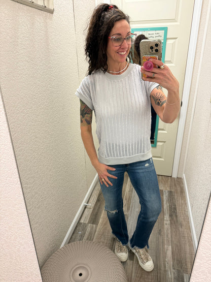 Verity Open Knit Short Sleeve Top