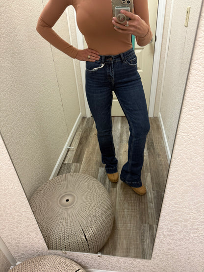 Sustainability High Rise Trouser Hem Bootcut Vervet Jeans