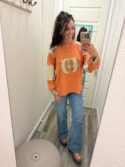 Pumpkin Spice and Everything Nice Pullover Long Sleeve Top