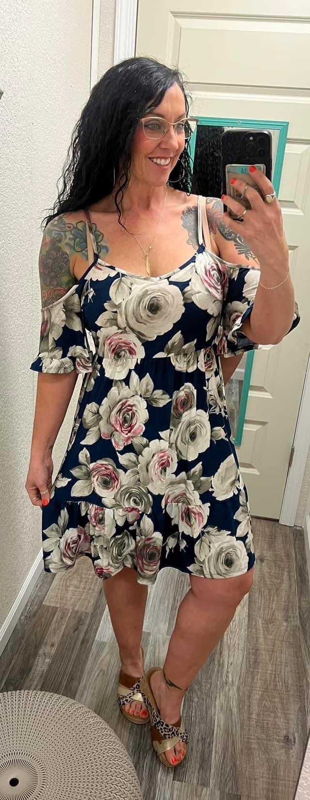 Brittney - Floral Cold Shoulder Dress