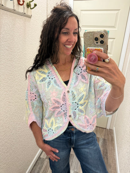 Obsession Crochet Cardigan : RAINBOW / One Size