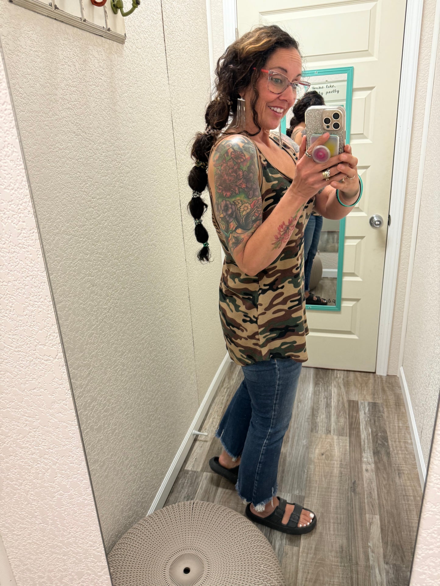 Nadia Camo Striped Tank Top