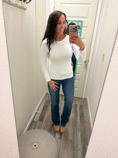 One Size Second Skin Seamless Round Neck Long Sleeve Top