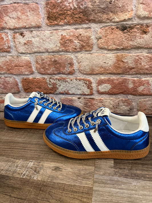 HEADS UP - Blue Metallic Corky’s Sneakers