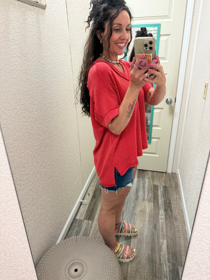 Courtney Corded V neck