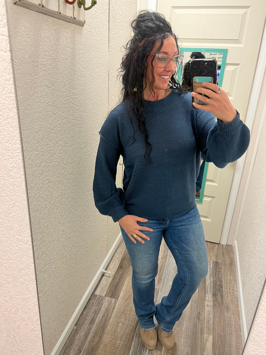 Relax Those Shoulders - Denim Blue - Sweater