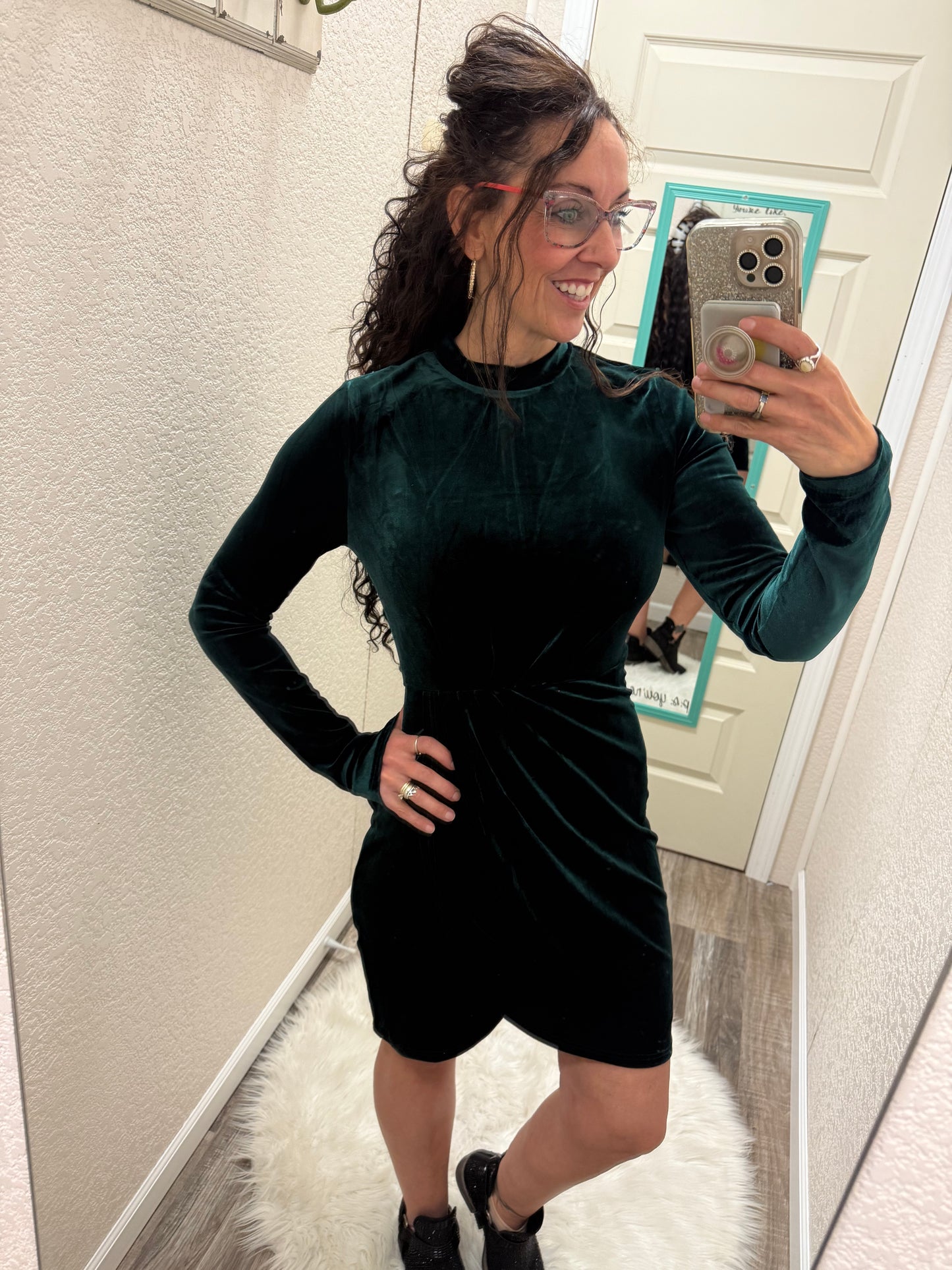 ForEverGreen Velvet Dress