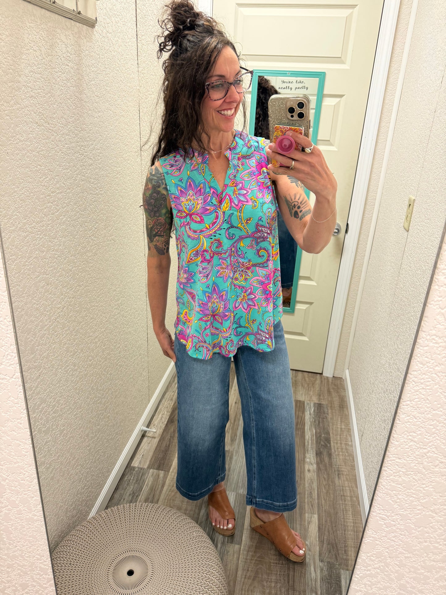 Lizzy Mint Floral Tank
