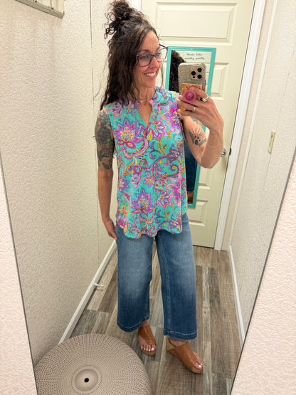 Lizzy Mint Floral Tank