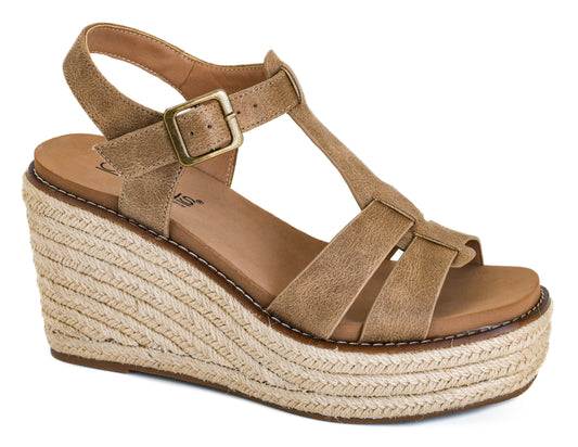 Somethings Fishy Taupe Corky’s Wedge Sandals