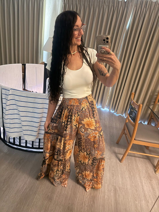 Kokomo SUNSET WIDE LEG PANTS WITH LACE INSERTS