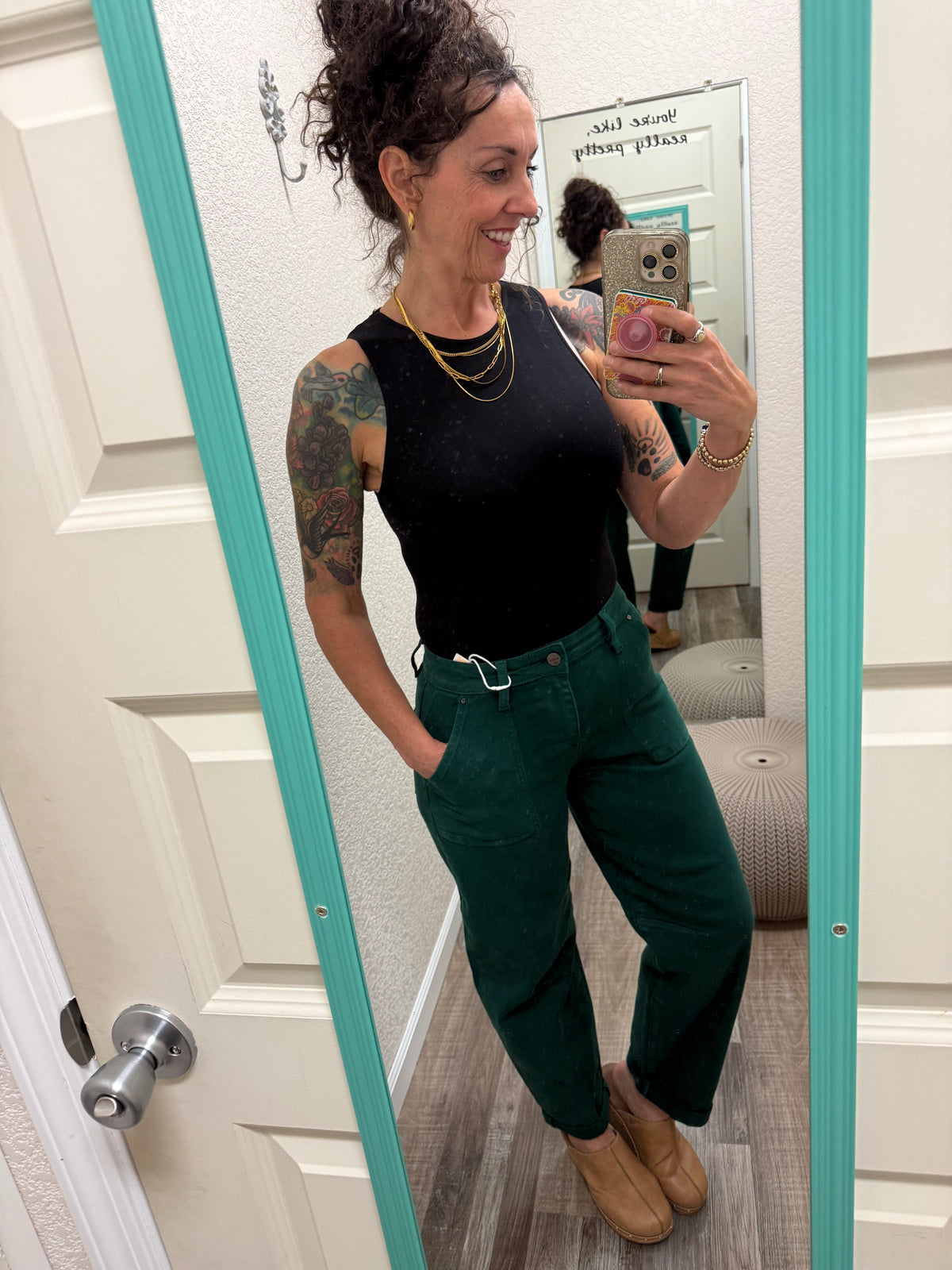 Gwendolyn Green Barrel High Rise Risen Jeans