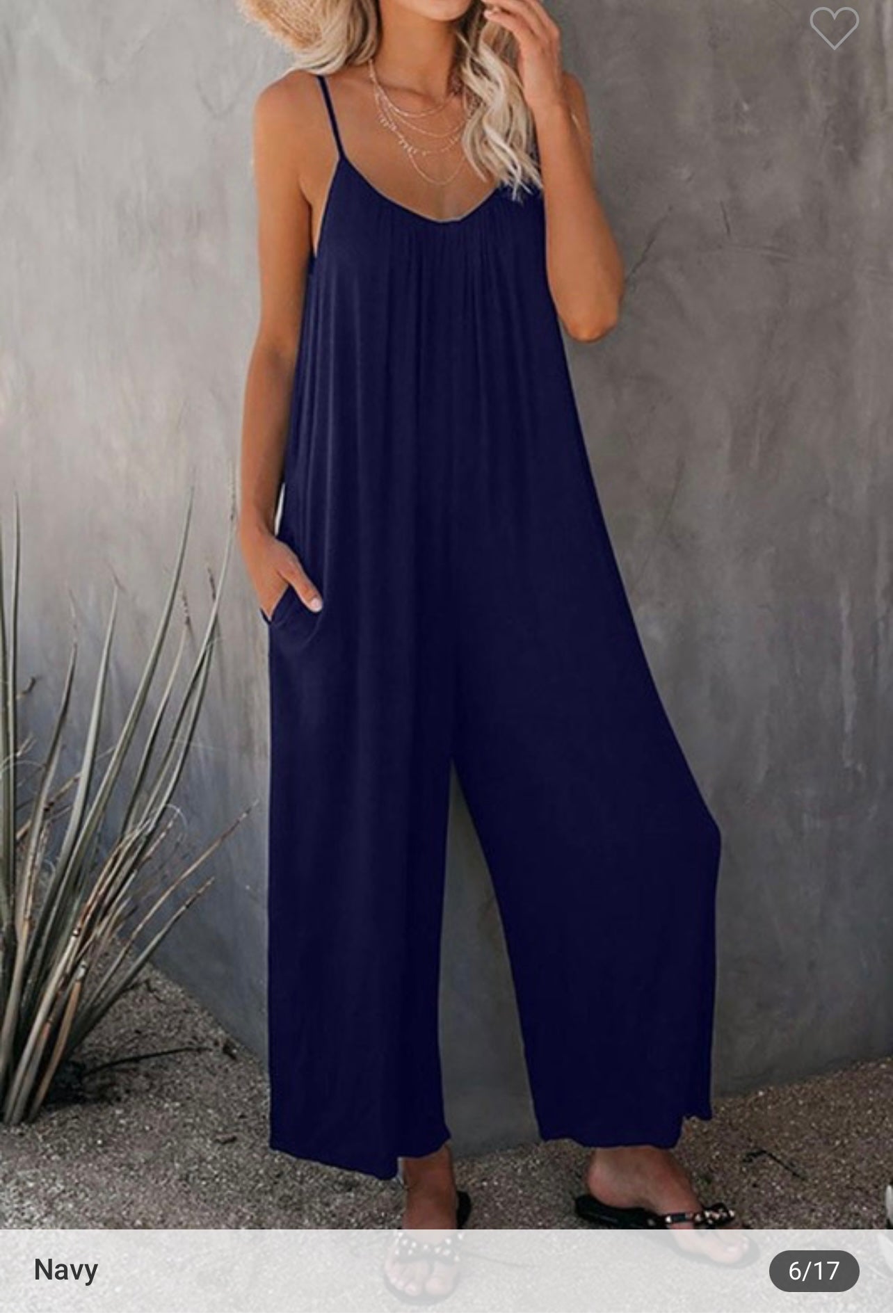 Danica - Navy - Sleeveless Jumpsuit