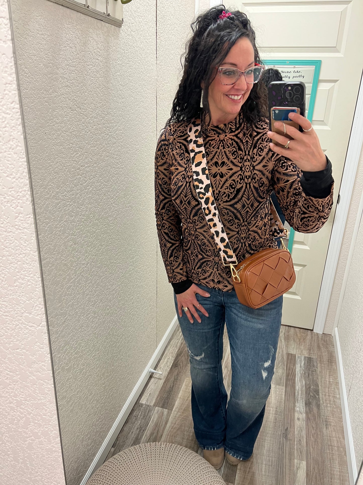 Leopard Strap Crossbody Shoulder Bag