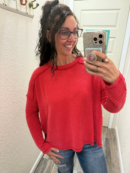 Alyssa Ribbed Long Sleeve Top