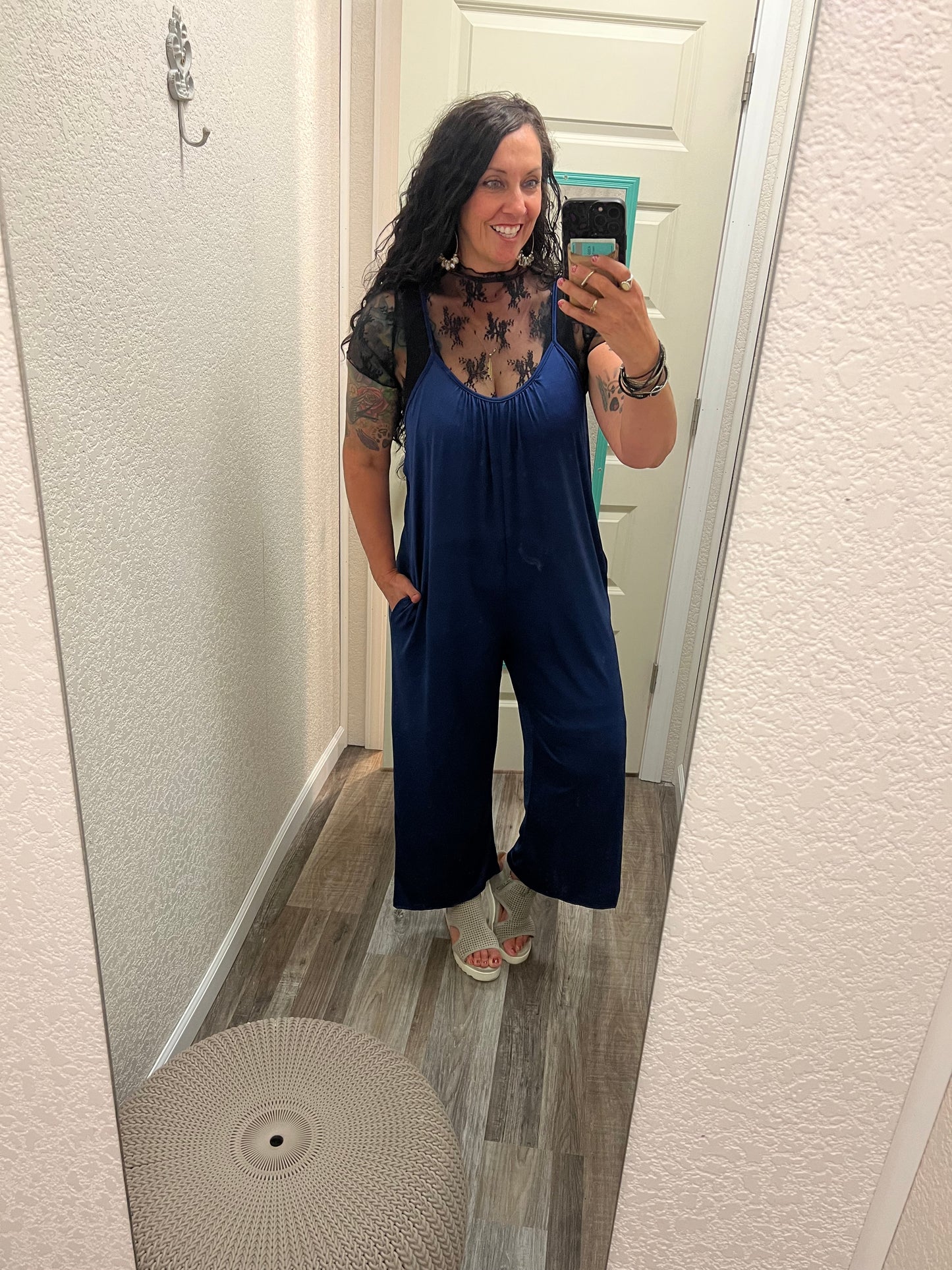 Danica - Navy - Sleeveless Jumpsuit