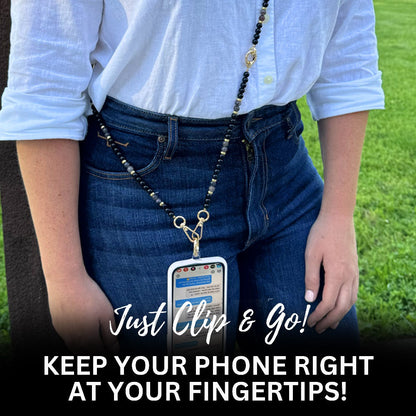 Clip & Go Beaded Crossbody Phone Holder