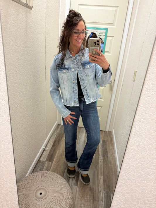 Rita Raw Hem Jean Jacket