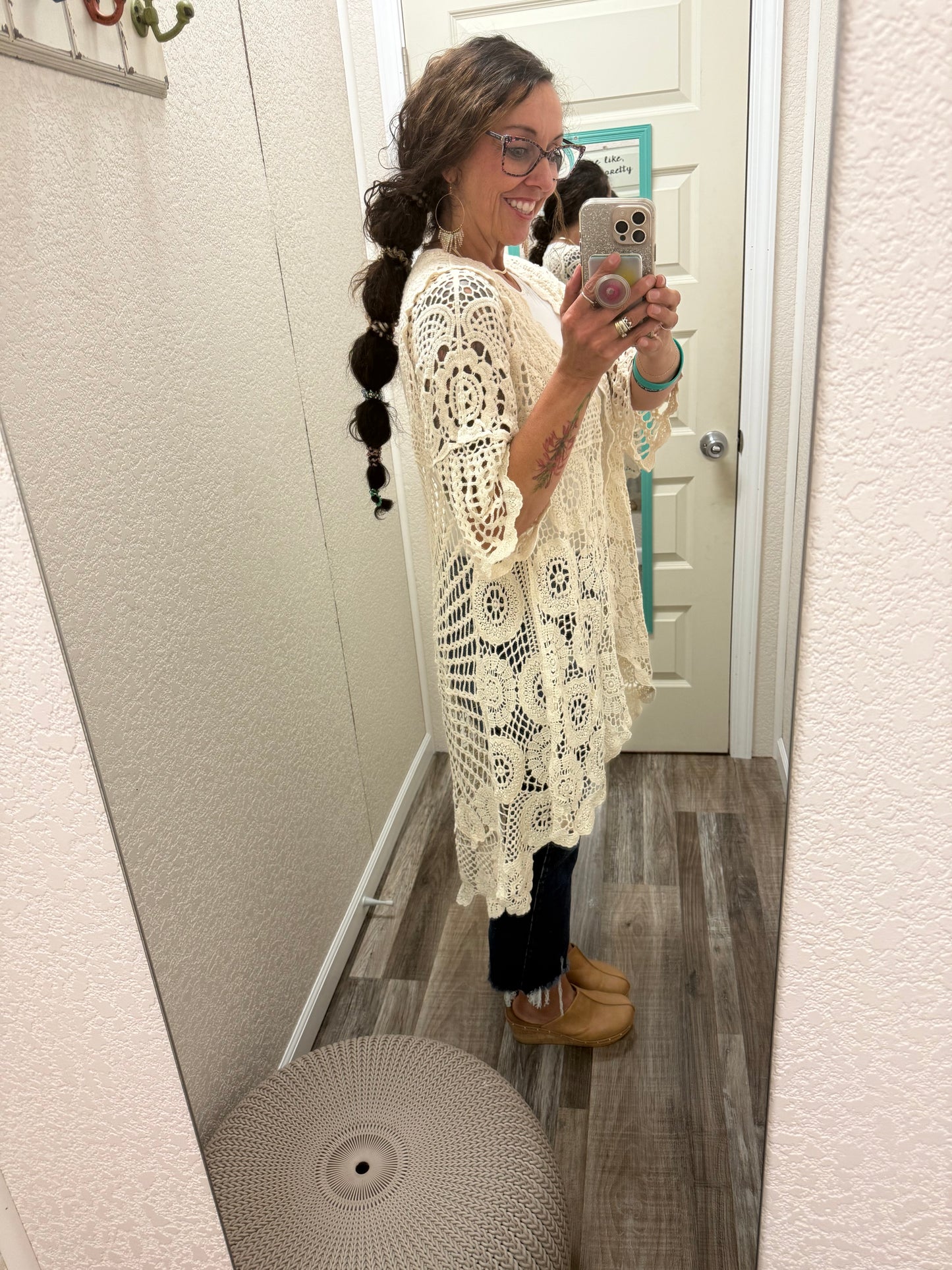 Ivory Olivia Crochet Kimono