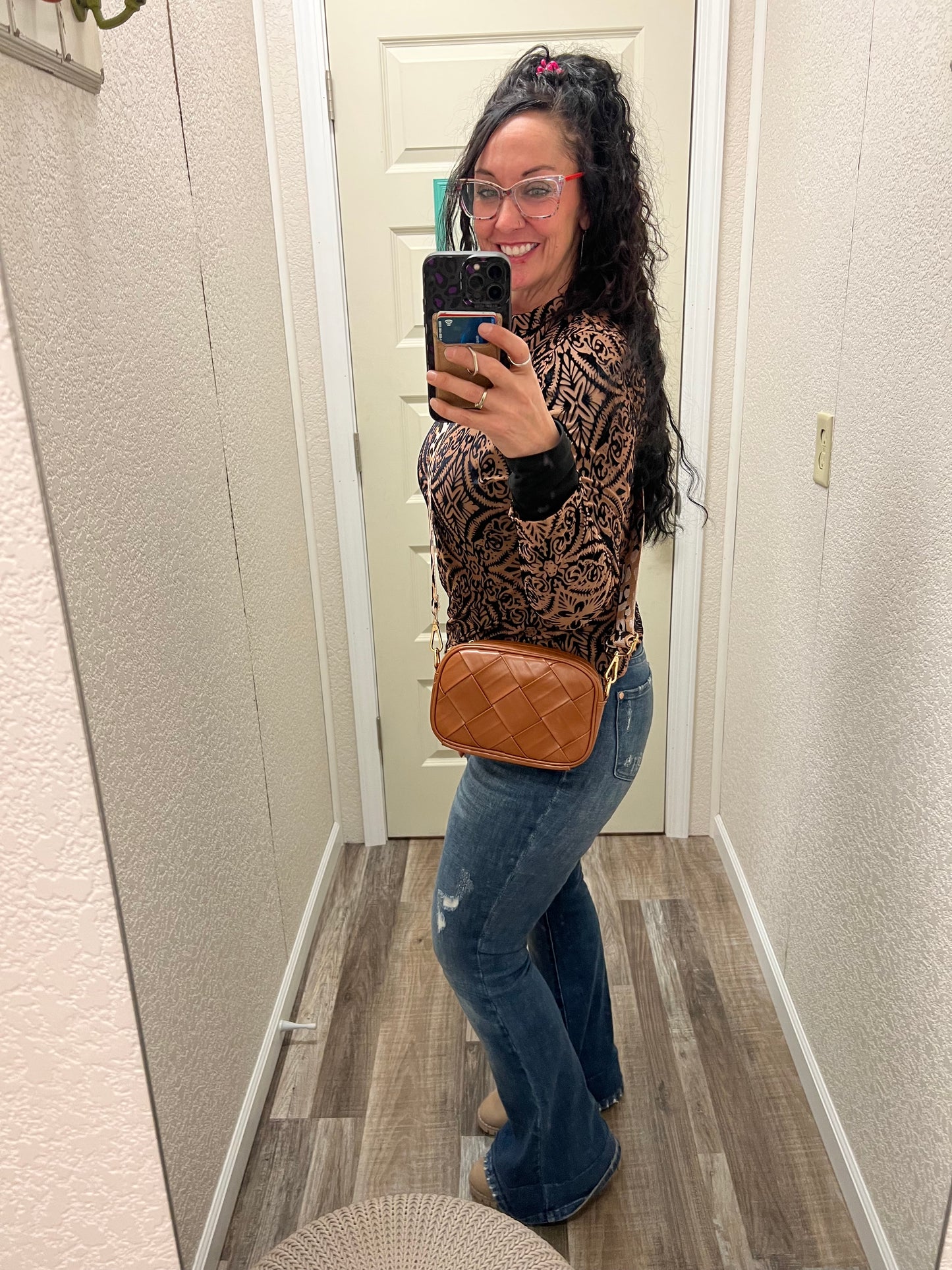 Leopard Strap Crossbody Shoulder Bag