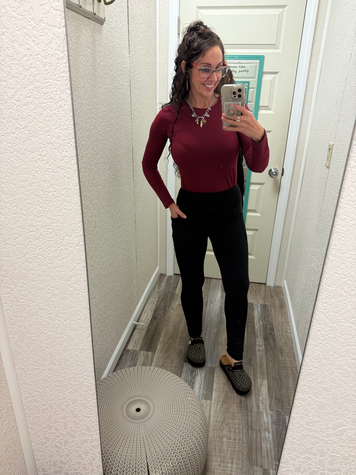 Fleece Black Betty Full Length Leggings with Pockets