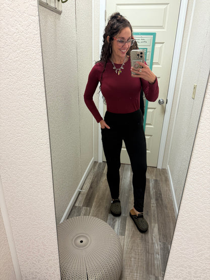 Fleece Black Betty Full Length Leggings with Pockets