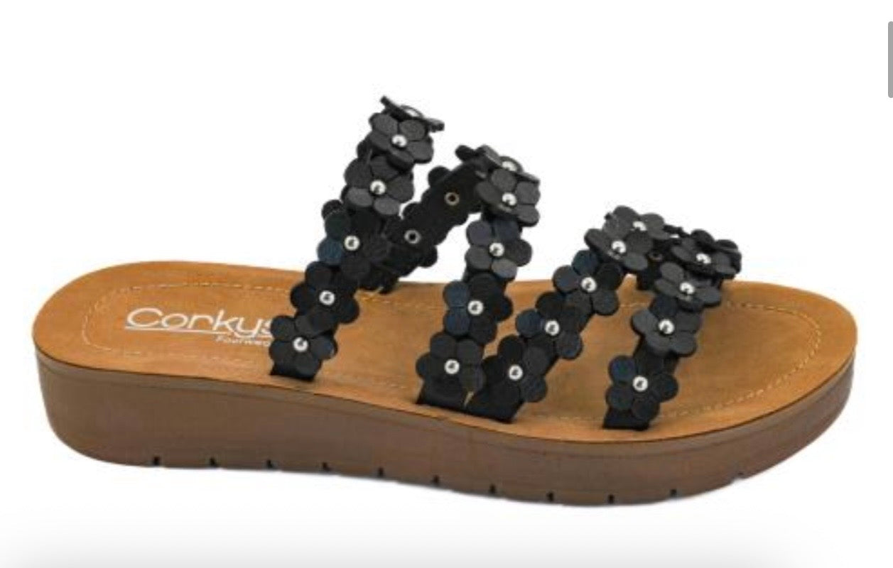 Garden Party Black Corky’s Sandals