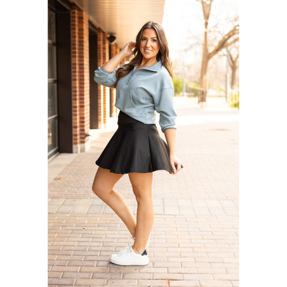 Shelly Tummy Control Black Skort with Pockets