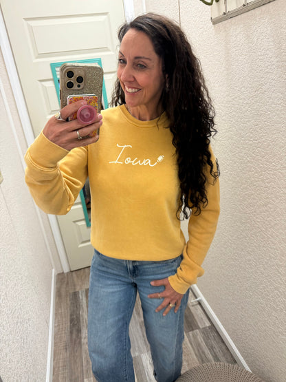 IOWA MINERAL SWEATSHIRTS: Mineral Mustard