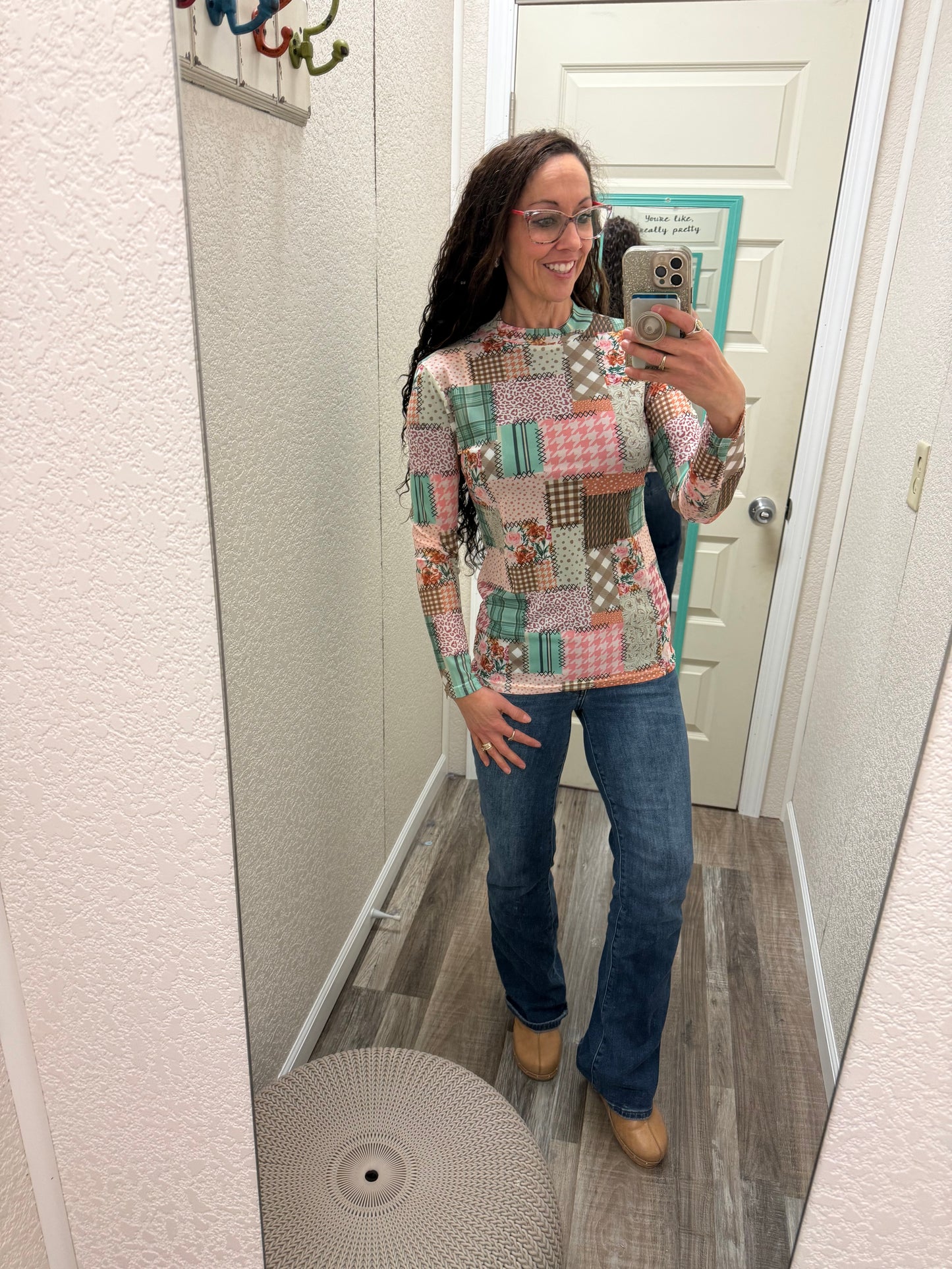 Mosaic Spring Mesh Top