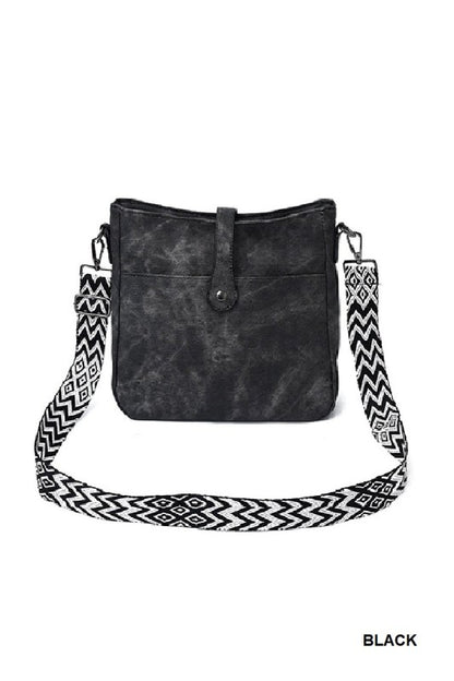 Daily - Distressed Faux Leather Crossbody Purse