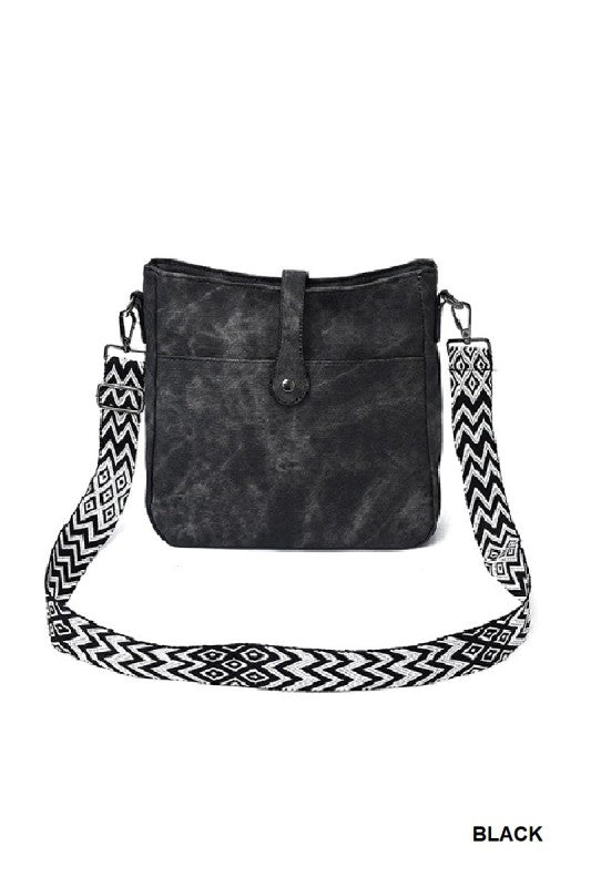 Daily - Distressed Faux Leather Crossbody Purse