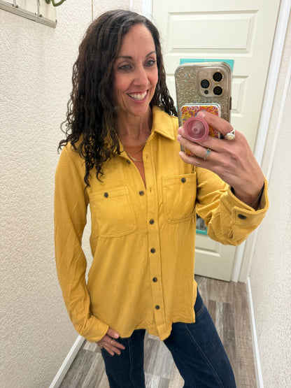 Mustard Super Soft Button Up Flannel