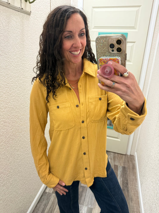 Mustard Super Soft Button Up Flannel