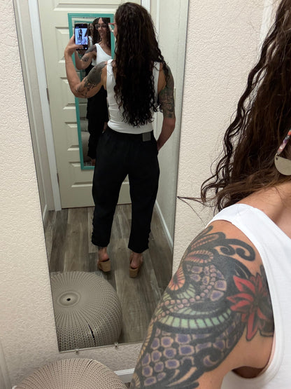 Swishie Swooshie Capris With Side Ruching