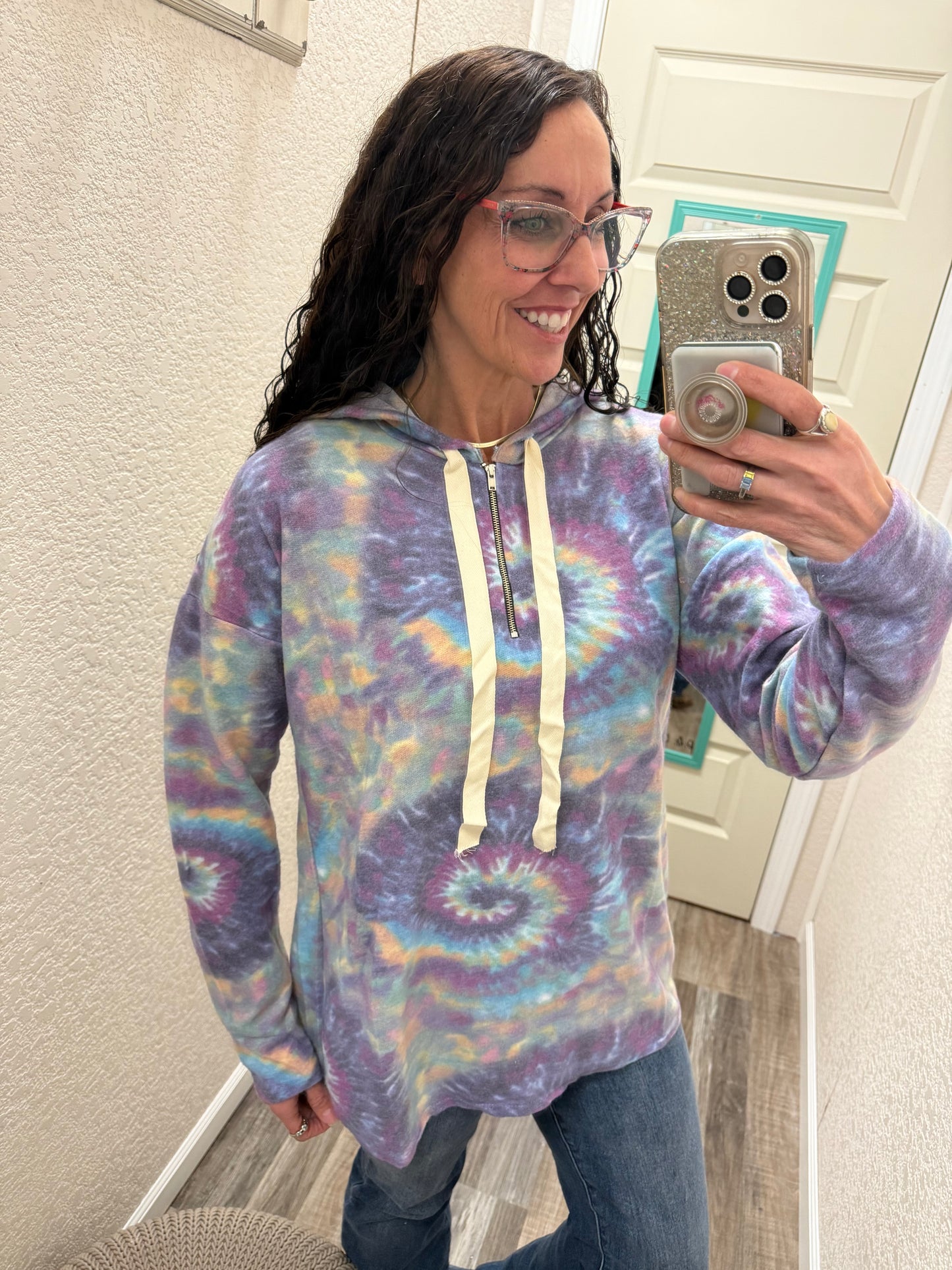 Jenn tie dye 1/4 zip hoodie