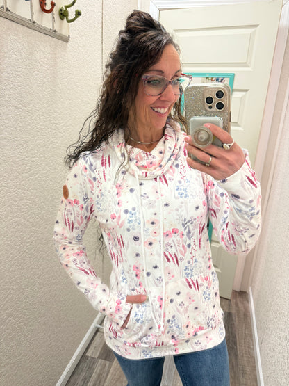 Wildflower Garden Soft Funnel Neck Pullover By Michelle Mae