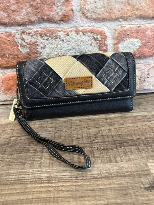 Black Denim Weave WRANGLER WRISTLET Wallet