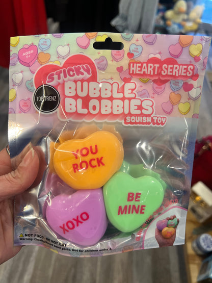 Valentines Conversation Hearts Sticky Bubble Blobbies