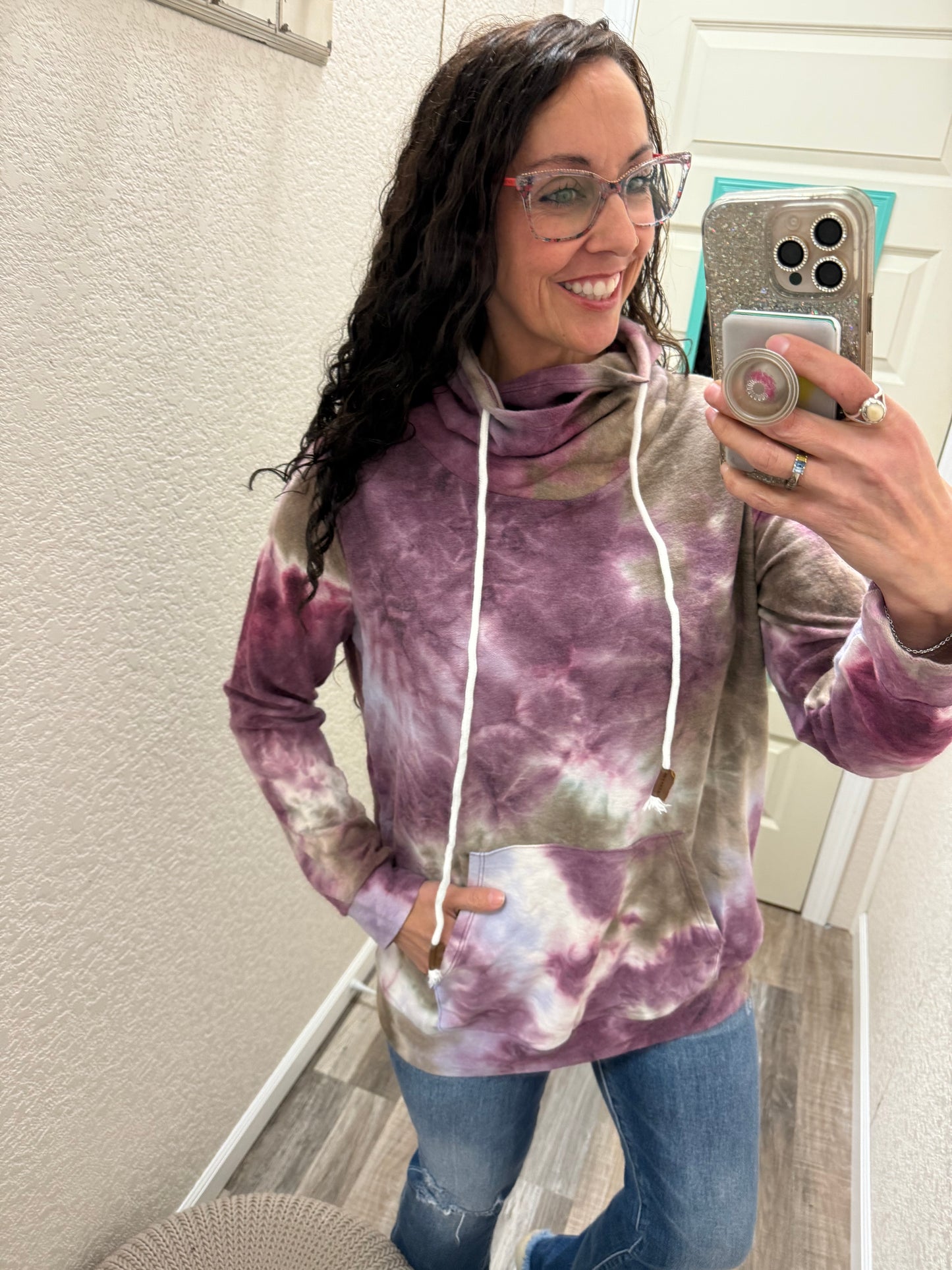 Sky Tie Dye Cowl Neck Sweatshirt