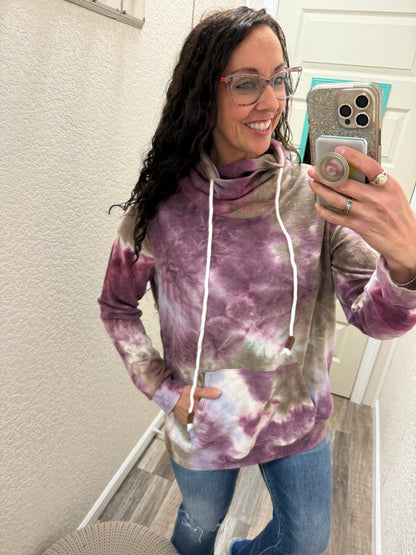 Sky Tie Dye Cowl Neck Sweatshirt