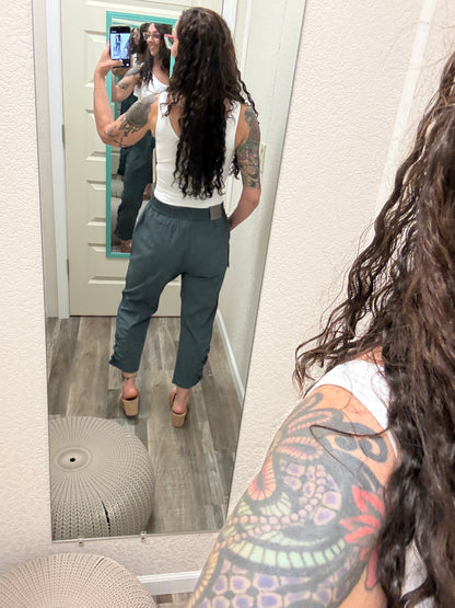 Swishie Swooshie Capris With Side Ruching