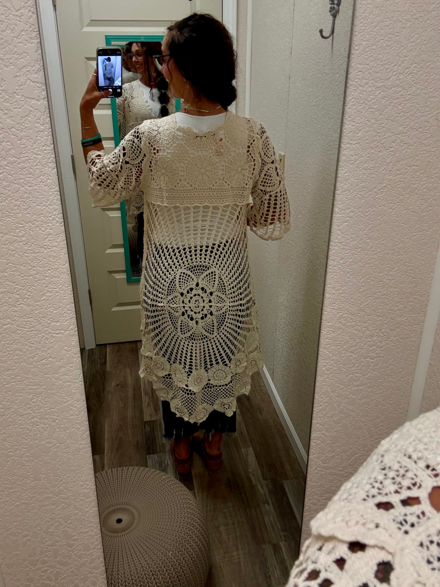Ivory Olivia Crochet Kimono